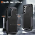 thumbnail image 2 of Dteck Case for Samsung Galaxy S23,Dual Layer Protective Heavy Duty Cover Shockproof Rugged with Non Slip Textured Back Military Protection Bumper Tough Case, Gray+Black, 2 of 8