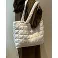 thumbnail image 3 of Kukuzhu Puffer Tote Bag Women Large Quilted Puffy Tote Bag Water-Resistant Down Cotton Padded Shoulder Bag Purse, 3 of 8