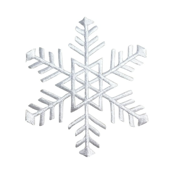 3" White Snowflake - Iron on Applique/Embroidered Patch
