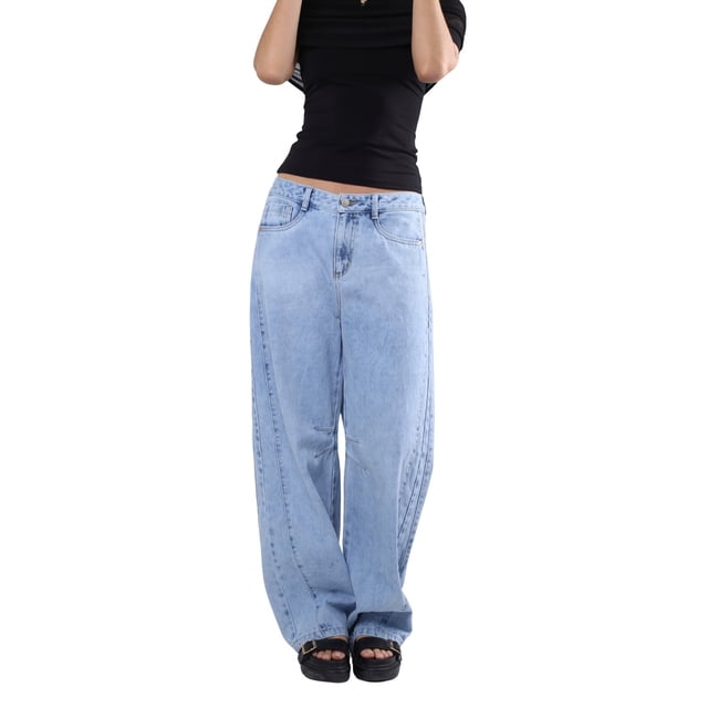 Jeans Barrel Mujer Savi Basic Mezclilla Tiro Medio SB4738