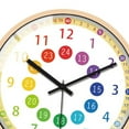 thumbnail image 3 of Relojes que enseñan la hora, relojes de aprendizaje analógicos silenciosos, sin tictac, alimentados por pilas, Manos negras, 3 of 6
