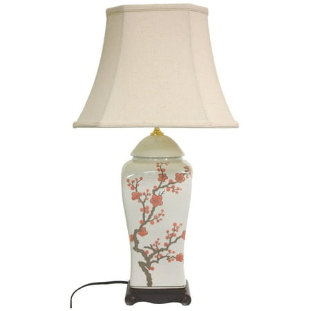 Oriental Furniture 26 Inch Cherry Blossom Vase Lamp