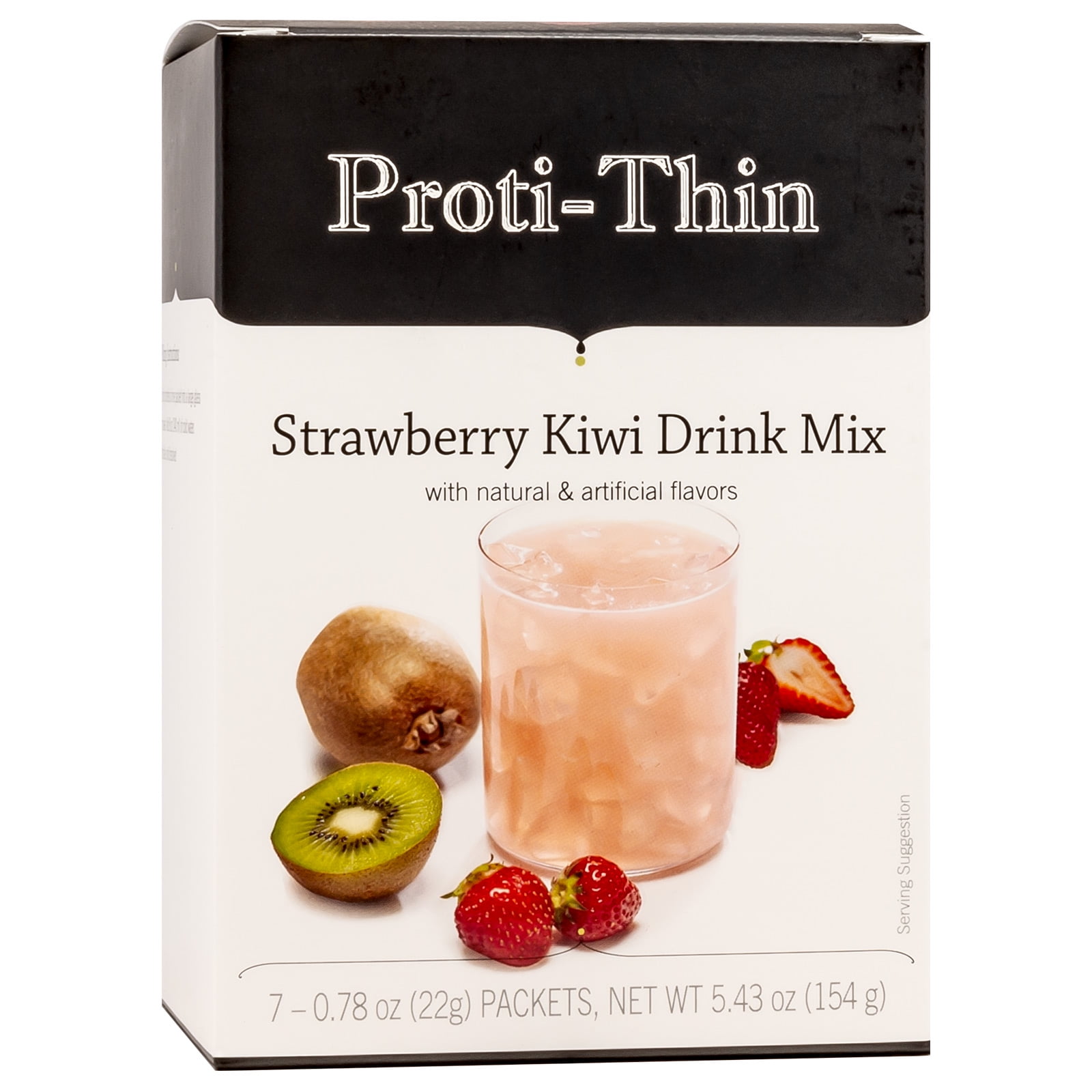 Proti-Thin - Strawberry Kiwi Protein Diet Fruit Drink - 15g Protein - Zero Fat - Low Calorie - Low Carb - 7/Box