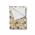 thumbnail image 2 of Vintage Soft Flannel Fleece Throw Blanket, Grungy Looking Roses Feminine Vintage Flourish Romantic Nature Revival, Cozy Plush for Indoor and Outdoor Use, 70" x 90", Yellow Beige Brown, by Ambesonne, 2 of 6