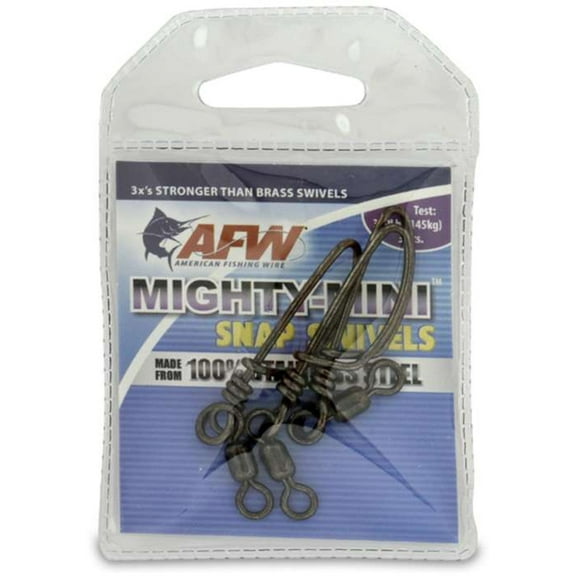 American Fishing Wire Mighty Mini Snap Swivels (100-Percent Stainless Steel) Multi-Colored