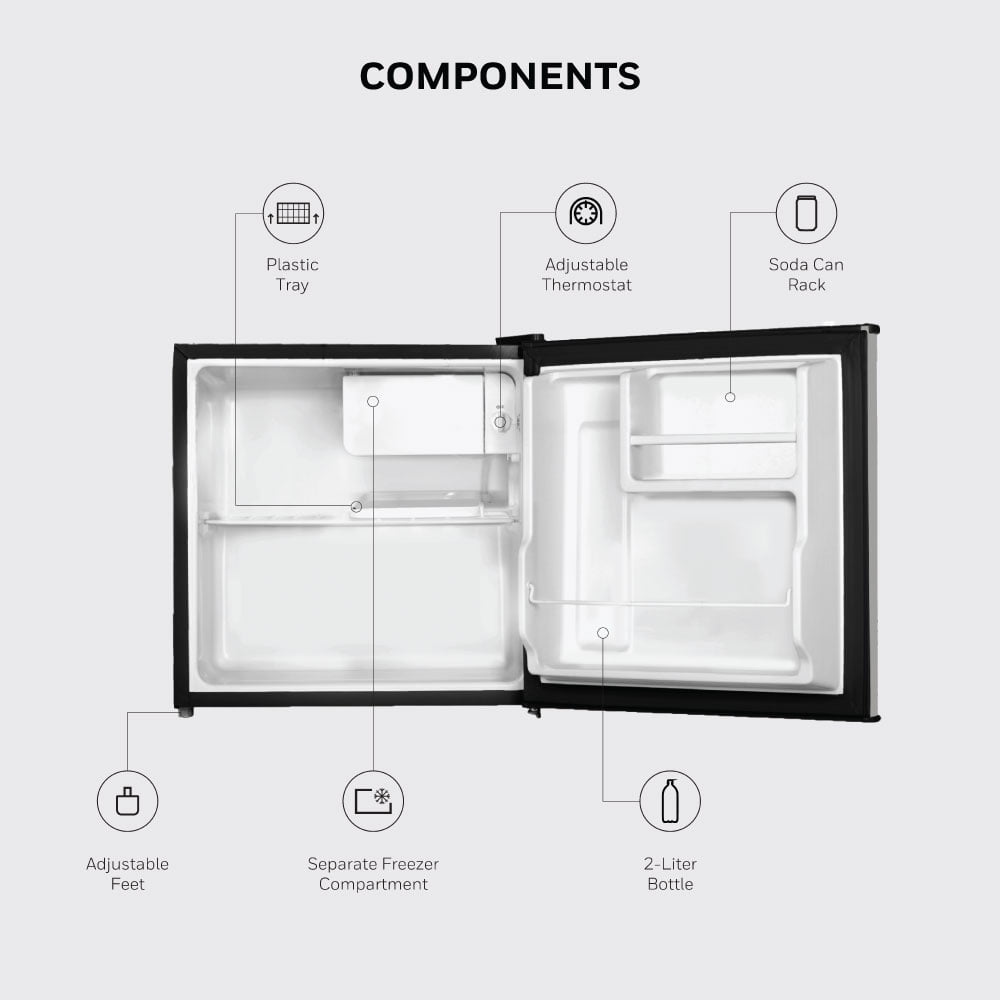 Honeywell 1.6 Cu Ft Compact Refrigerator, Black
