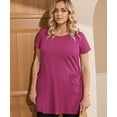 thumbnail image 4 of TIYOMI Women's Plus Size Deep Pink Tops 3X Summer Short Sleeve Tops Crewneck Shirts Pocket Workout Pullover Solid Basic Casual T-Shirt Loose Fit Summer Tee 3XL 22W 24W, 4 of 6