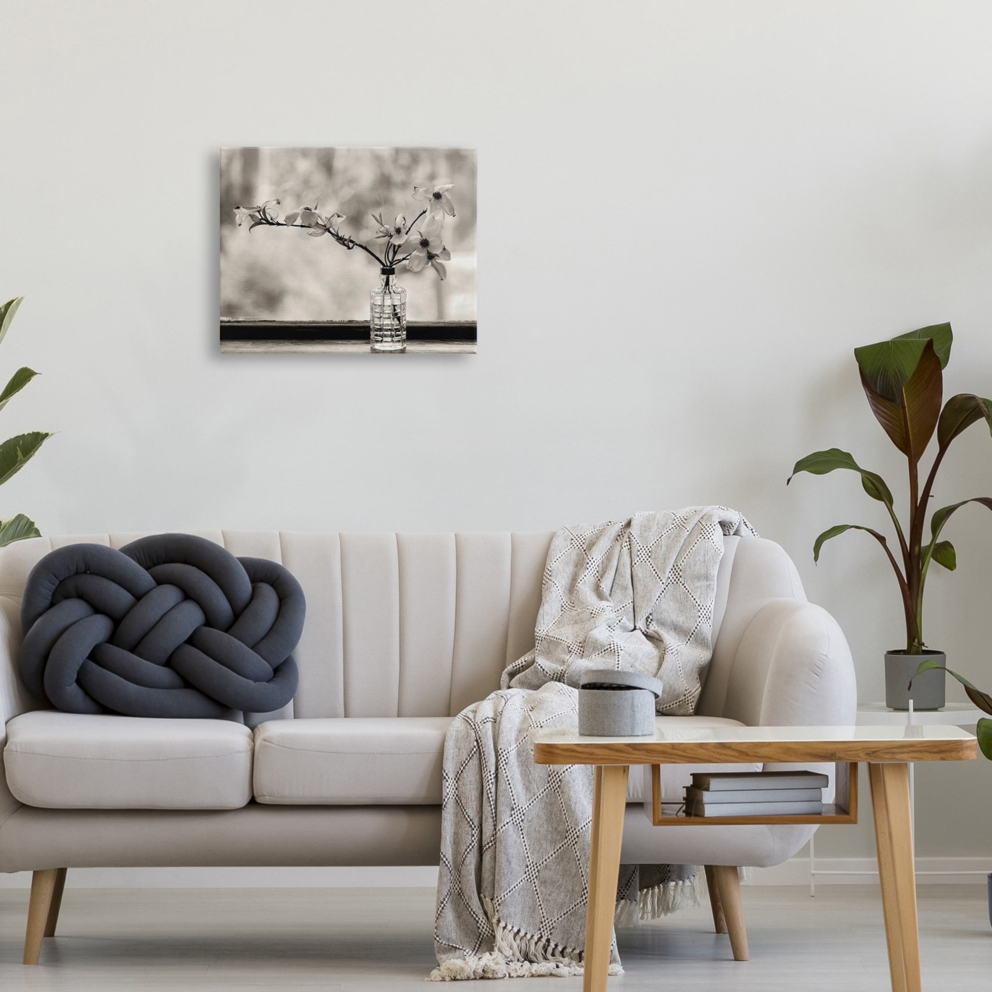 Stupell Industries Monochrome Botanical Orchid Flower Windowsill Photography , 30 x 24, Design by Kelly Sinclair