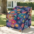 thumbnail image 6 of Renewold Waterproof Outdoor Chair Covers Anti-UV Wind-Proof Patio Swivel Chair Covers for Lawn Patio Furniture Fits up to 38W x 38D x 36H Inches, Bohemian Flower Purple, 6 of 7
