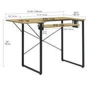 Sew Ready Dart Sewing Machine Table with Folding Top and Adjustable Platform, Black/ Ashwood
