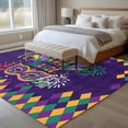 thumbnail image 4 of Large Area Rugs for Living Room Bedroom, Purple Carnival 8'x10' Rug Washable Carpet Runner Indoor Outdoor, Modern Geometric Feathers Ethnic Non Slip Floor Mats Rug for Kitchen, Patio, 4 of 8