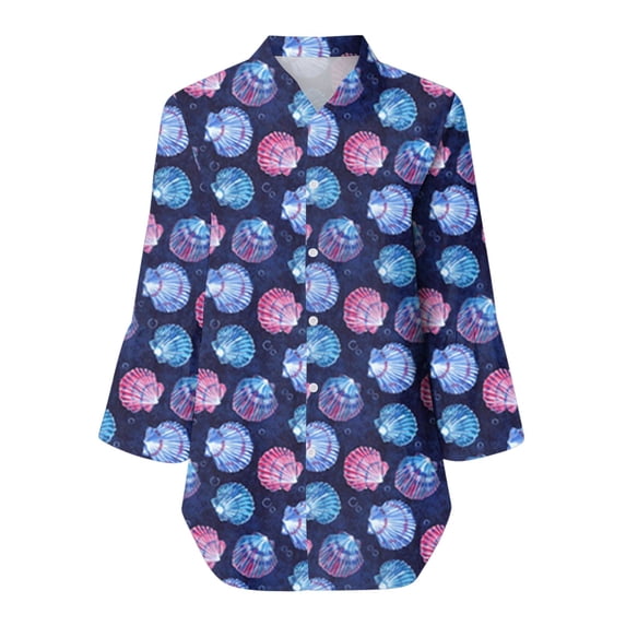 Vedolay Tops Women's Short Sleeve Tops and Blouses Business Casual Collared Tunic Shirt,Purple M