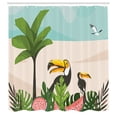 thumbnail image 2 of Ambesonne Graphic Beach Shower Curtain, Watermelons Toucans, 69"Wx84"L, Multicolor, 2 of 4