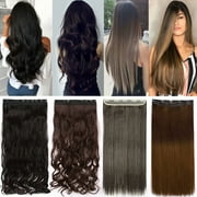 Benehair Clip in Hair Extensions as Human One Piece Hair Extension Curly Wavy Straight Hairpieces for Woman