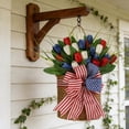 thumbnail image 3 of chaungfeng Patriotic Swag 4th of July Wreaths for Front Door, July 4th Blue Red and White Artificial Tulips Teardrop Wreaths, Independence Day Wreath Memorial Day Home Decor, 3 of 7