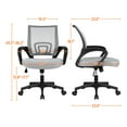 thumbnail image 6 of Alden Design Adjustable Mid Back Mesh Swivel Office Chair with Armrest, Set of 2, Gray, 6 of 10