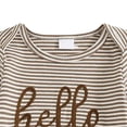 thumbnail image 5 of Splozh Unisex Baby Clothes Baby Boy Girl Long Sleeve Jumpsuit Letter Smocked Romper Hat Outfits Going Home Outfit Coffee,3-6 Months, 5 of 6