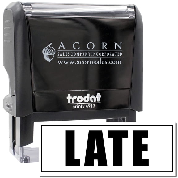 Large Self-Inking Late with Border Stamp, Trodat Printy 4913, Press and Print Stamping, Impression Size 7/8" x 2-1/4", Up to 10,000 Impressions - Black Ink