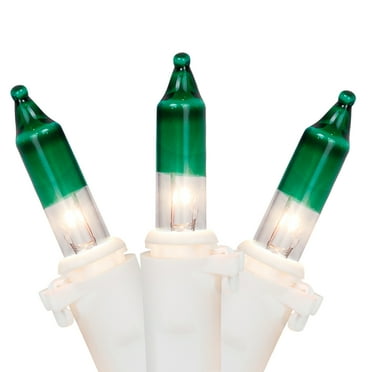 Northlight Mini Christmas Light Set - Clear with Green Tips - 20.25' White Wire - 100ct
