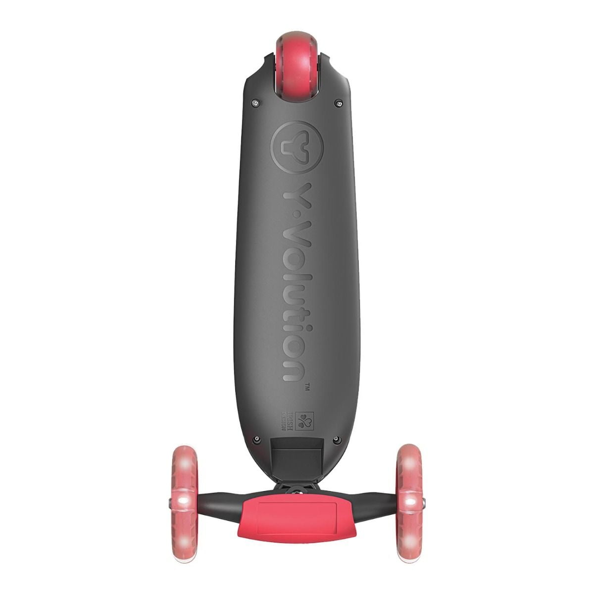 Yvolution Glider Kiwi Red, 3-Wheeled Toddler Scooter, Unisex, Ages 3-8 Years, Light-up Wheels