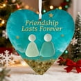 thumbnail image 4 of Hot Sale! Friendship Lasts Forever Love Pendant G-Heart Shaped Sea Glass Decoration Handmade Sea Glass Ornaments Souvenir Christmas Decoration For Friends, 4 of 6