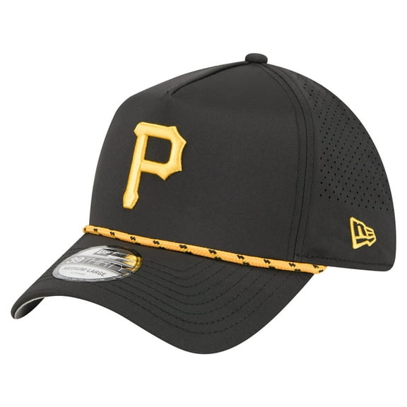 Men's New Era  Black Pittsburgh Pirates 39THIRTY A-Frame Perforated Flex Hat