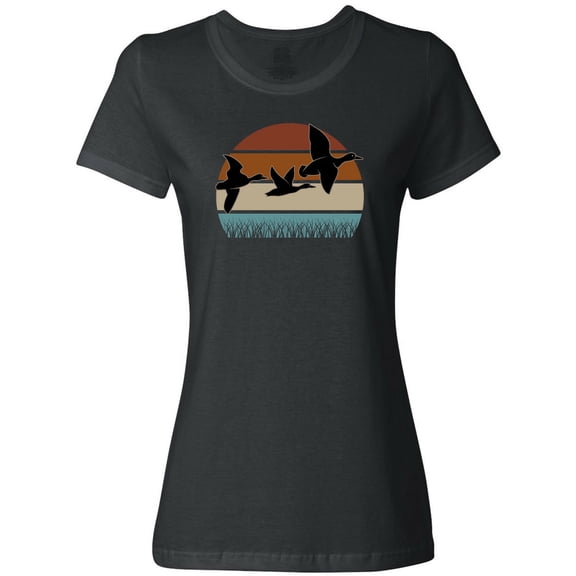 Inktastic Duck Hunting Retro Sunset Hunter Women's T-Shirt
