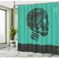 thumbnail image 5 of Ambesonne Skull Shower Curtain, Abstract Human Skeleton, 69"Wx75"L, Jade Green and Black, 5 of 5