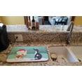 thumbnail image 2 of Black Greyhound Snowman Christmas Dish Drying Mat, 2 of 2