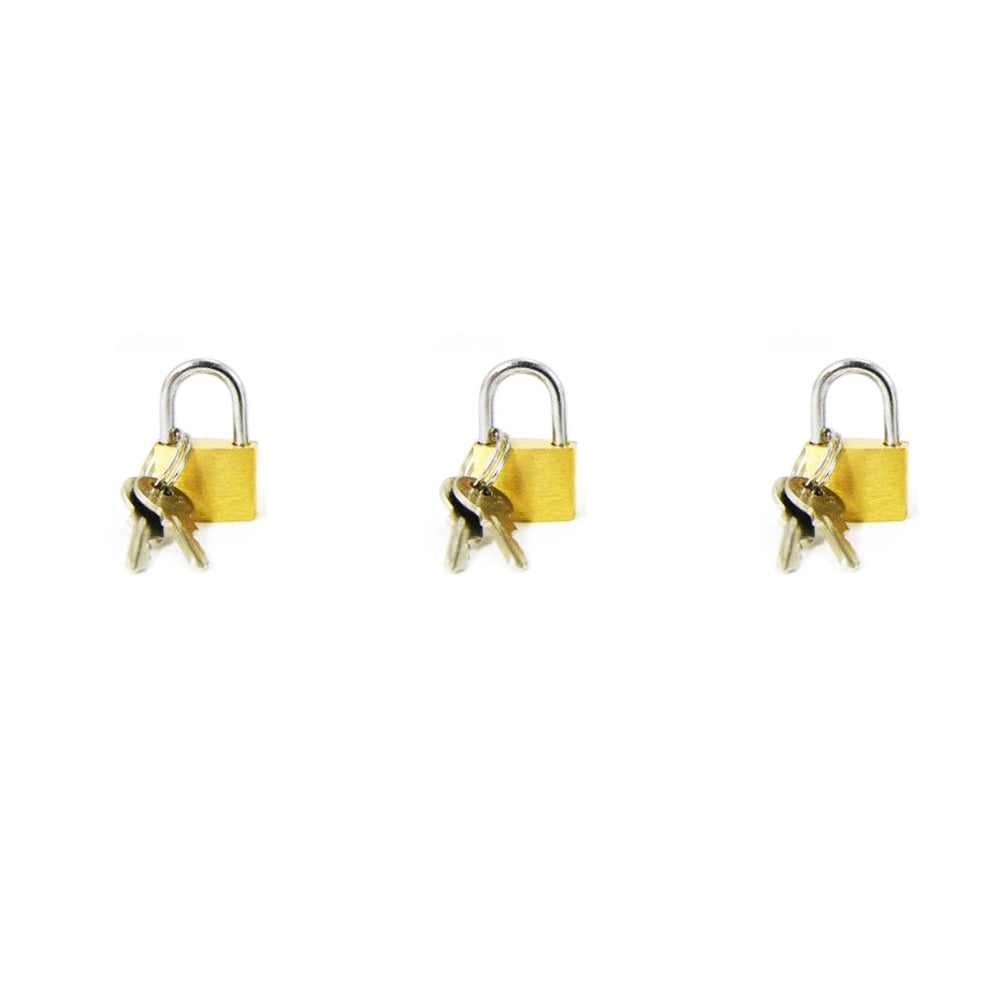 20 Small Metal Padlocks Mini Brass Tiny Box Locks Keyed Jewelry 2 Keys 20mm New! 