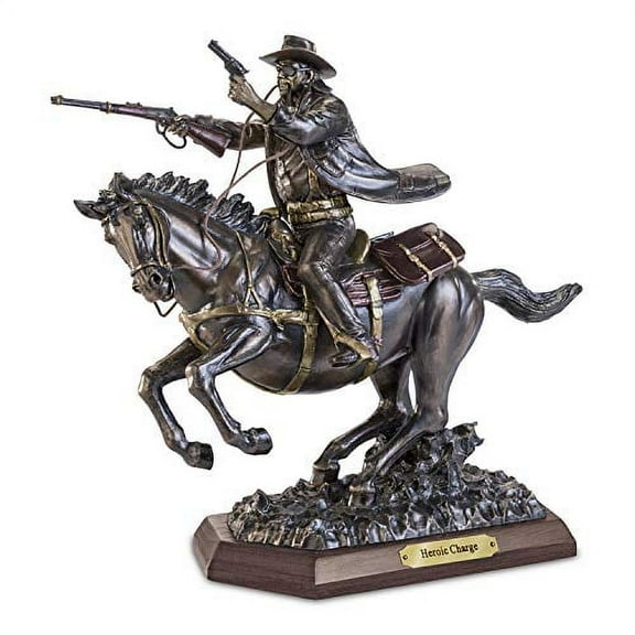 The Bradford Exchange John Wayne: Heroic Charge Cold-Cast Bronze Sculpture 11-inches