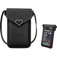 thumbnail image 1 of Bolso Bandolera Para Mujer, Bolso Bandolera De Cuero Pu Con Broche De Metal Y Ventana Transparente, Bolso Bandolera Con Pantalla Táctil Bolso Para Teléfono Móvil Con Correa Para Celular, 1 of 5