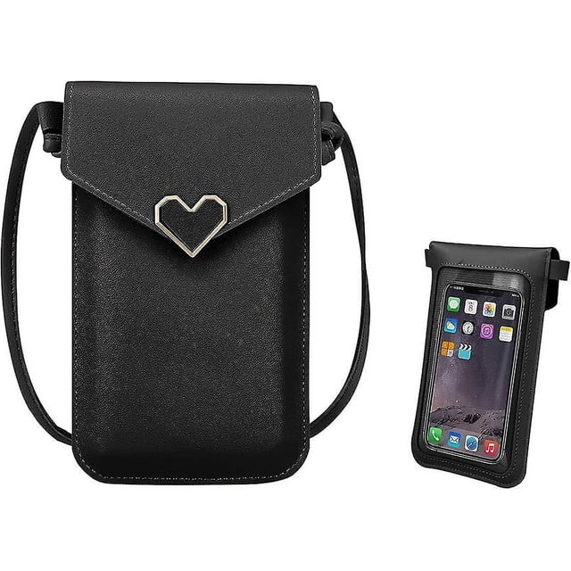 Bolso Bandolera Para Mujer, Bolso Bandolera De Cuero Pu Con Broche De Metal Y Ventana Transparente, Bolso Bandolera Con Pantalla Táctil Bolso Para Teléfono Móvil Con Correa Para Celular