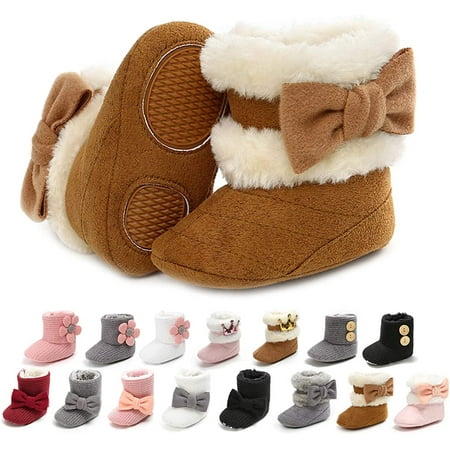 

QWZNDZGR Infant Baby Boots Boys Girls Cozy Fleece Slippers Snow Boots Winter Baby Girl Shoes Warm Baby Crib Footwear for Newborn Toddlers
