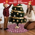 thumbnail image 5 of Christmas Tree Skirt,Red Christmas Deer and Tree Pattern Christmas Tree Decor with Red Ribbon Ties,Round Shape,Christmas Decorations for Home 36"x36", 5 of 7