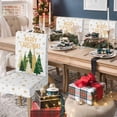 thumbnail image 2 of 4PCS Christmas Dining White Chair Covers, Christmas Pine Tree Stars Stretch Removable Washable Slipcover Chair Protector for Dining Room Home Decor, 2 of 6