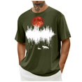 thumbnail image 4 of Jinhomg Mens Graphic Tees Vintage Animal Deer Print Summer T-Shirts Casual Comfy Short Sleeve Crew Neck Tops Lightweight Going Out Wear Green L, 4 of 6