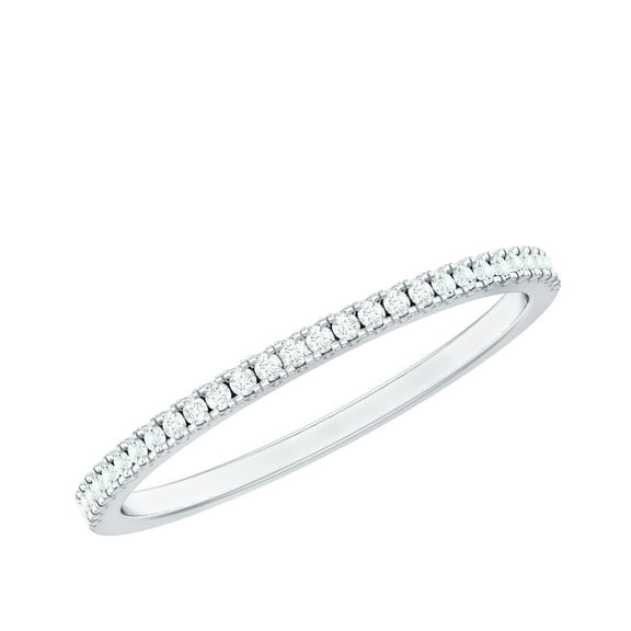 Rosec Jewels Diamond Half Eternity Stackable Ring for Women (HI-SI Quality), 925 Sterling Silver, US 4.00