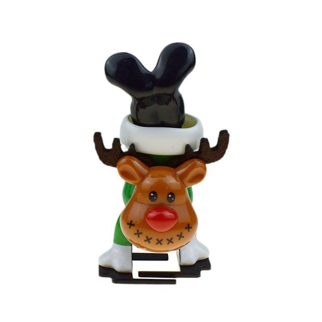 Xihbxyly Adorno Navideño de Muñeco de Nieve Invertido, Juguete de Cuerda, Adorable Papá Noel, Reno y Pingüino, Divertidos Recuerdos para Fiestas, para Rellenar Calcetines Navideños (1 Unidad)