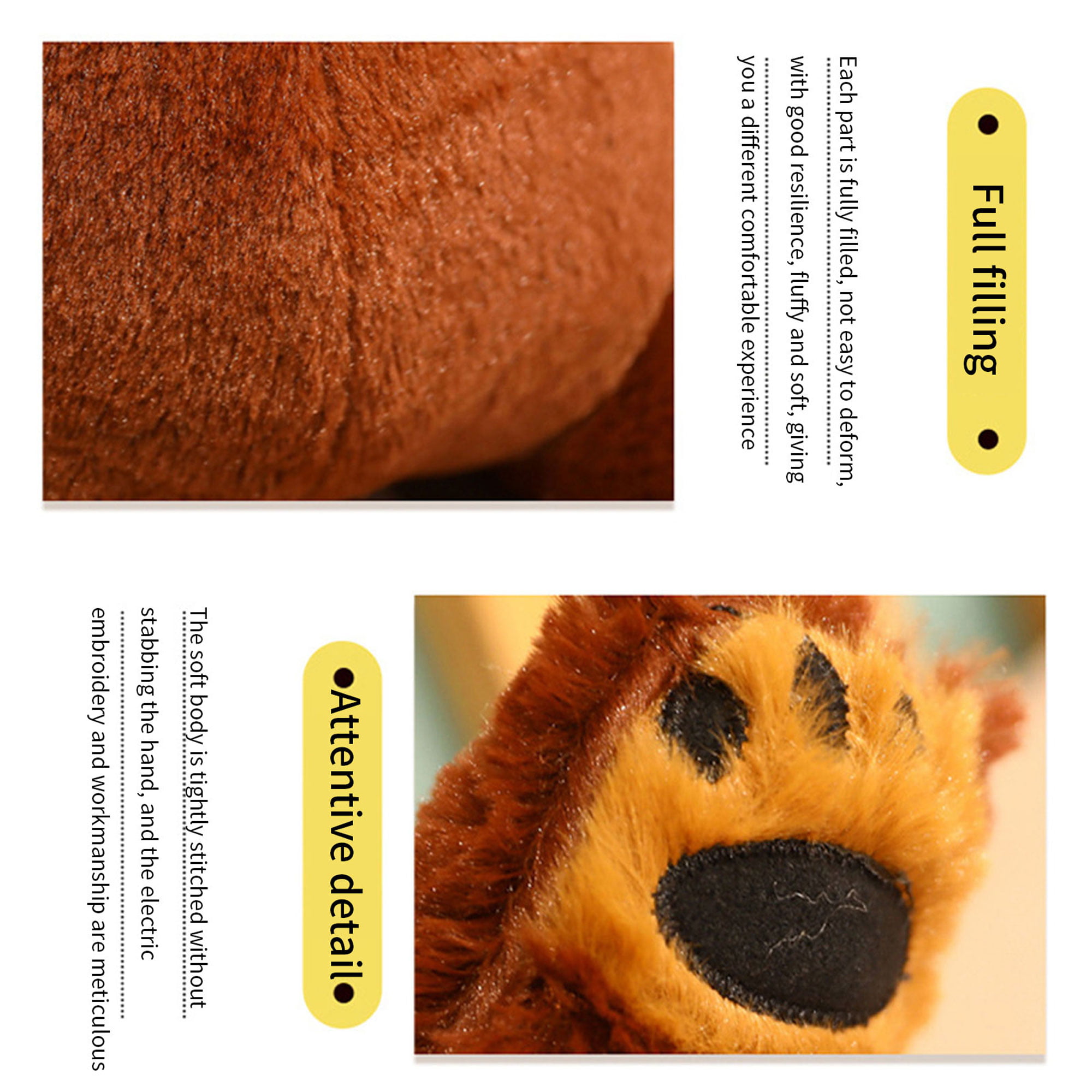 DcoolMoogl Big Brown Bear Plush Toys Stuffed Animal Doll