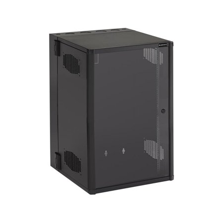 UPC: 0822088154228 | Black Box WMD19-2425-PQU Wallmount Cabinet Enclosure – 19U  24-in. W x 25-in. D  19-in. Rackmount  M6 Rails  Locking Plexiglass Front  Double-Hinged  300-lb. Capacity