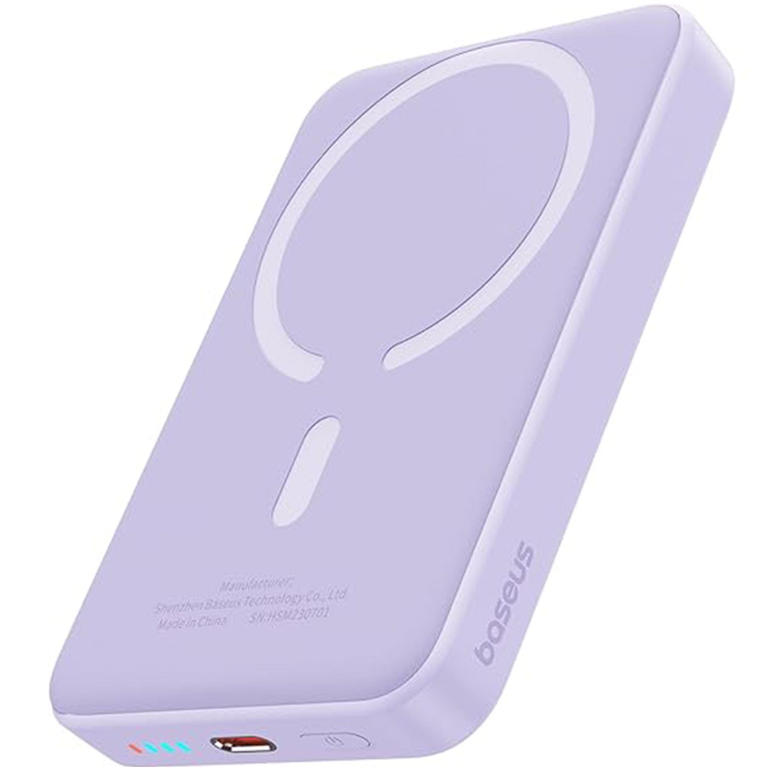 Baseus Magnetic 5000mAh Power Bank, Wireless Portable Charger for iPhone 17/16/15/14, Fast Charging Battery Pack, Purple
