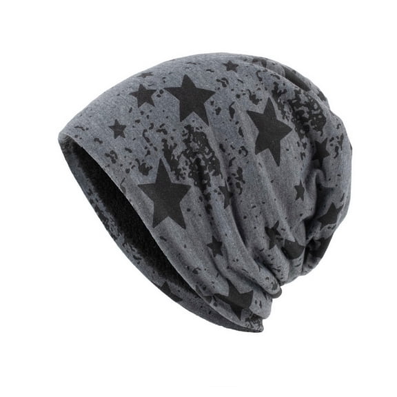 Yuanlong Womens Beanie Hat Lined Star Camo Print Winter Skull Hat Slouchy Stretchy Warm Casual Stylish Outdoor Head Cover