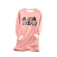 thumbnail image 2 of Tenues d'Hiver pour Femmes et Mode Décontractée d'Hiver, sous-Couche Chaude en Peluche, Imprimé de Noël, Manches Longues, Col Rond, Hauts, Chandails à Capuchon pour Femmes en Liquidation, 2 of 6