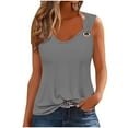 thumbnail image 2 of LoyisVidion Women’s Solid Sleeveless Tank Top with Round Neck Women's Solid Color Camisole Sleeveless T-shirt Loose Tank Top Round Neck Camisole Top, 2 of 4