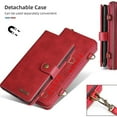 thumbnail image 5 of Dteck Wallet Case for iPhone 12 Pro Max 6.7-inch, 2 in 1 Magnetic Detachable Wallet Purse [Crossbody Chain] Durable PU Leather Zipper Handbag Folio Flip Card Slot Protection Back Cover, Red, 5 of 8