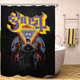 thumbnail image 2 of Cortina de ducha para baño con diseño de la banda Ghosts, impermeable, para sala de estar, 2 piezas, envío gratis, partición plegable, tela para baño, 2 of 5