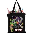 thumbnail image 2 of Personalized Monster Jam Grave Digger And Grim Black Tote Bag, Black, 2 of 2