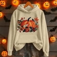 thumbnail image 4 of Womens Hoodies Beige Women's Halloween Themed Hoodie with Pockets Fall Winter Sweatshirt for Women L, 4 of 4