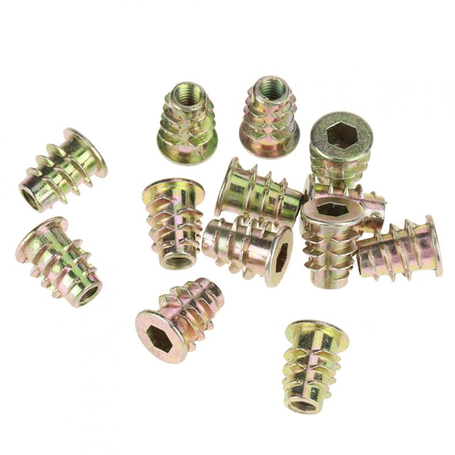 50 Tuercas para muebles Con Cabeza Hexagonal M5 x 13 mm Aleacio de Zinc Roscadas Con Material de Fuerte Contra Extraccio Agujero fácil de Insertar Para Evitar Roturas, 50